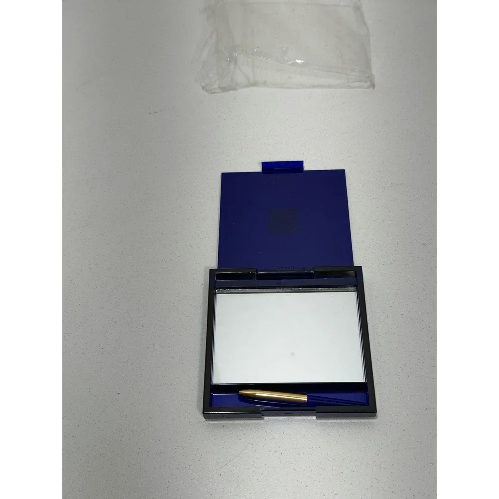 Estee Lauder Cobalt Blue Gold Logo Compact Mirror Set Square Round Vintage Style